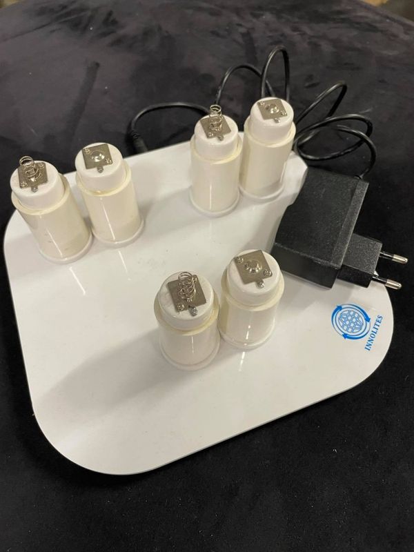 3 stk led lys + strøm plate til ledlys 