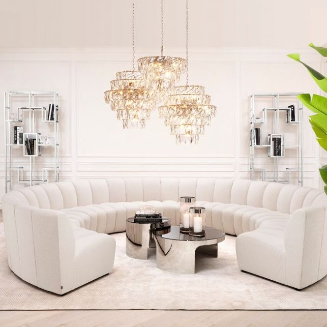 Hovedbilde LANDO bue sofa hvit 6 deler Eichholtz