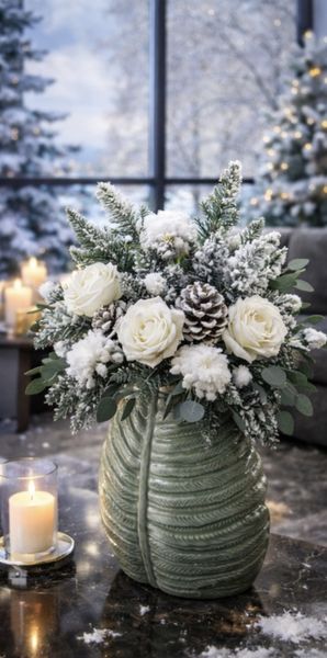 Vase keramikk grønn 18x8x23cm