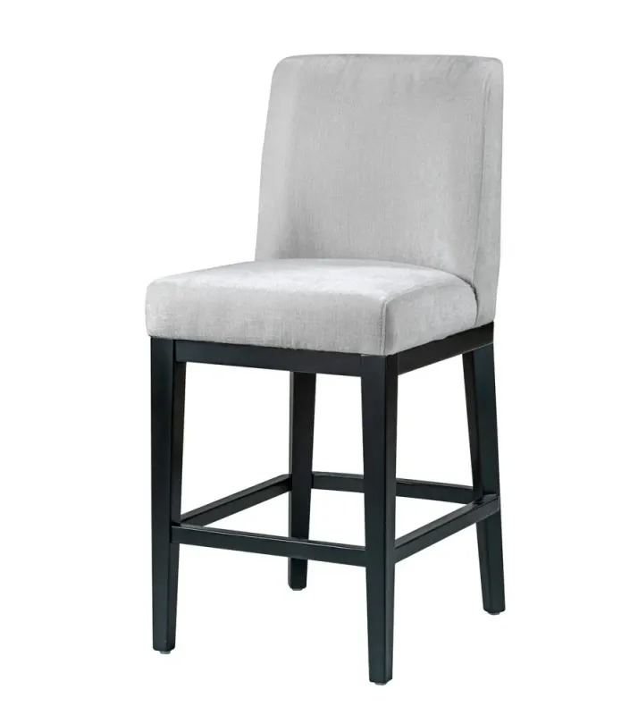 Barstol York sorte ben Chenille Ivory