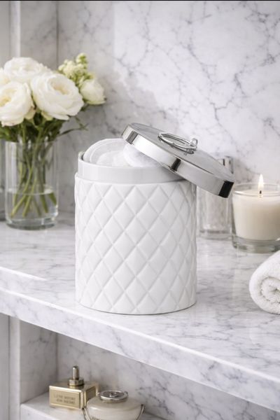 Portia høy krukke hvit